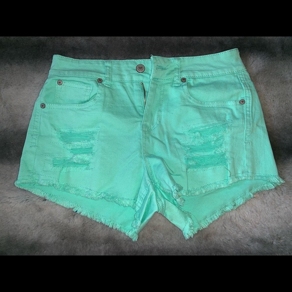Altar’d State - Teal Jean Shorts- LIKE NEW
